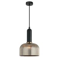 VINTAJ: Retro Interior Dome Shape Ribbed Glass Pendant Lights