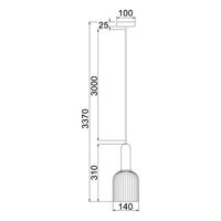 VINTAJ: Retro Interior Ellipse Shape Ribbed Glass Pendant Lights