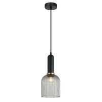 VINTAJ: Retro Interior Ellipse Shape Ribbed Glass Pendant Lights