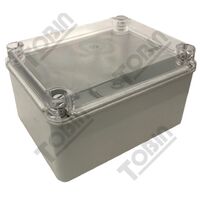 PVC Weatherproof Enclosure | Clear Lid & Grey Body | IP56 Rated | High Wall Mountable | by Tobin