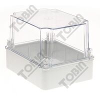 PVC Electrical Enclosure | Clear Lid & IP56 Rated | Grey Body | by Tobin