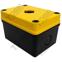 Single Hole Electrical Enclosure | Yellow Lid & Black Base | Durable ABS Plastic | @Each by Tobin