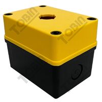 Single Hole Electrical Enclosure | Yellow Lid & Black Base | Durable ABS Plastic | @Each by Tobin
