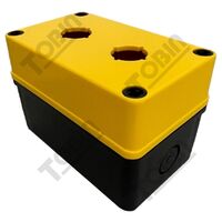 PB Al Enclosure 2 Hole | Yellow Lid & Black Base | Durable ABS Plastic | Suitable for 22mm Components | by Tobin