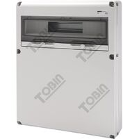 Din Enclosure 20 Pole | IP55 Rated | Durable Polyester | Includes 2 Pole Accessory Pan | by Tobin