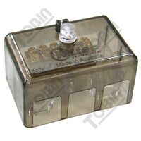 Neutral Link 5 x 16mm Terminals | 100A Current Rating | Compact Black Design | by Tobin