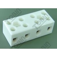 Terminal Block Porcelain 4 Wire Connector | 10A Current Rating | High Heat Resistance | by Tobin
