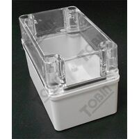 ABS Enclosure Box | IP66 Rated | Grey Body & Clear Screw Lid | by Tobin