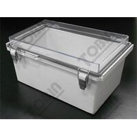 Polycarbonate Electrical Enclosure | IP66 Rated | Grey Body & Clear Hinged Lid | by Tobin