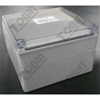 Polycarbonate Enclosure Box | IP66 Rated | Screw Mount with Clear Lid | Grey Body | by Tobin