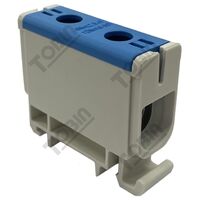 Bi Metal Terminal Block | 1 Pole | Copper 2.5-50mm² & Aluminum 6-50mm² | Blue | by Tobin