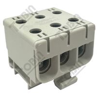 Bi Metal Terminal Block 3 Pole | 2.5-50mm² Conductor Range | Copper & Aluminium Compatible | Grey Finish | by Tobin
