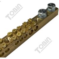 Earth Bars 250A 24 Pole | High Conductivity Copper | Numbered Poles for Easy Identification | by Tobin
