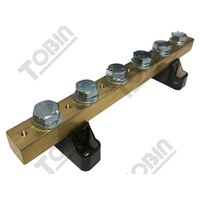 Neutral Bar 250A 6 Stud with Feet Fitted | High Conductivity Metal | Secure Mounting | by Tobin