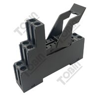 Eureka 2 Pole DIN Relay Base | Compatible with Slimline Relays | DIN Rail Mountable | Durable Construction | by Tobin