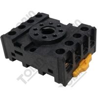 Relay Base Screwed Clamp 2 Pole | 8 Pin Octal Design | Secure Connection | Compatible with MKS2 Round Pin | by Tobin