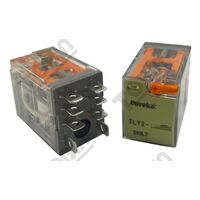 Relay Square Pin 2 Pole 10A 12VAC | LED/Test Button | 8 Pin Configuration | by Tobin