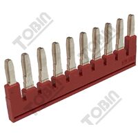 Plug In Bridge for UT ST PT Term | 10-Way Red | Durable Insulating Plastic | Reliable Electrical Connections | by Tobin