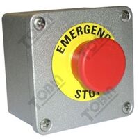 Control Station Aluminium Emergency Stop | IP65 Rated | Pre-Assembled | 1 N/C Contact | by Tobin