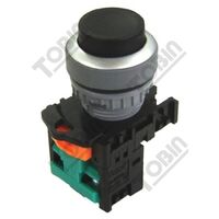 Pushbutton Raised Latching Black 1N/O Contact | Durable Design | Easy Identification | by Tobin