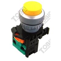 Pushbutton Raised Latching Amber 1N/O Contact | Durable Design | High Visibility | by Tobin