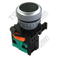 Pushbutton Flush Non Latching Black 1N/O Contact | Sleek Design | Momentary Operation | by Tobin