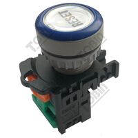Pushbutton Flush Blue Reset Label | Sleek Design | 1 N/O Contact | by Tobin