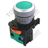 Pushbutton Flush Non Latching Green 1N/O Contact | Momentary Operation | Easy Identification | by Tobin