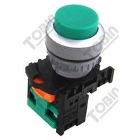 Pushbutton Raised Green | 1 Normally Open Contact | Easy Identification | by Tobin