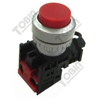 Pushbutton Raised Red | 1 Normally Open Contact | Easy Identification | by Tobin