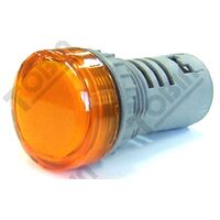 Pilot Light 22mm Hole | 24V AC/DC | Bright Amber LED | Panel Mount | by Tobin