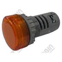 Pilot Light 22mm Hole LED | Amber Color | 12V AC/DC Operation | Panel Mount | by Tobin