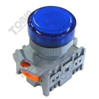 Pilot Light 22mm Hole BA9 12V AC/DC Blue | LED Indicator Light | by Tobin