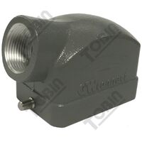 Housing 6P Alum Horizontal Hood | 2 Pins | PG16 Cable Gland Compatibility | Durable Aluminum Construction | by Tobin