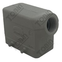 Housing 10P Alum Horizontal Hood | 10 Poles Plus Earth | 4 Pins | M20 Cable Gland | by Tobin