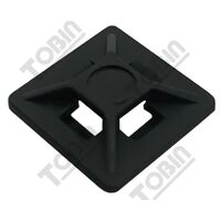 Adhesive Tie Base Black | 21x21mm | Up to 4.7mm Tie Width | Strong Adhesive Backing | by Tobin
