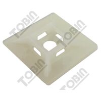 Adhesive Tie Base White | 21x21mm | Up to 4.7mm Tie Width | Strong Adhesive Backing | by Tobin