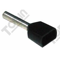 Boot Lace Pin Twin Black | 1.5 mm² Cable Compatible | 8 mm Length | @Pack of 100 | by Tobin