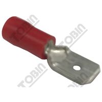 Quick Con Red 0.5-1.5mm Tab Connector | 6.3x0.8mm Size | Pack of 100 | by Tobin