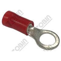 Ring Terminal Red 0.5-1.5mm | 5mm Stud Size | 19A Current Rating | Pack of 100 | by Tobin