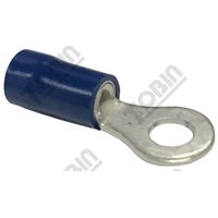 Ring Terminal Blue 1.5-2.5mm | 4mm Stud Size | Insulated Copper | Pack of 100 | by Tobin