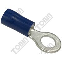 Ring Terminal Blue 1.5-2.5mm | 5mm Stud Size | Insulated Copper | Pack of 100 | by Tobin