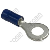 Ring Terminal Blue 1.5-2.5mm | 6mm Stud Size | Insulated Copper | Pack of 100 | by Tobin