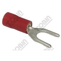 Spade Terminal Red 0.5-1.5mm | 5mm Stud Size | 19A Rated | Pack of 100 | by Tobin