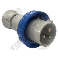 Straight Plug 16A 240VAC 2P+E | IP67 Rated | Heavy Duty Electrical Plug | by Tobin