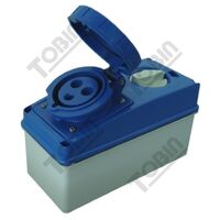 Switched Socket Outlet IP67 | 32A Current Rating | 2P+E Configuration | Waterproof Protection | by Tobin