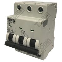 MCB EUREKA 3 Pole 3A D Curve Circuit Breaker | 6kA Breaking Capacity | High Inrush Current Protection | by Tobin