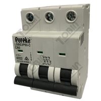MCB EUREKA 3 Pole 50A C Curve Circuit Breaker | 6kA Breaking Capacity | by Tobin
