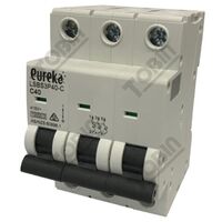 MCB EUREKA 3 Pole 40A C Curve Circuit Breaker | 10kA Breaking Capacity | by Tobin