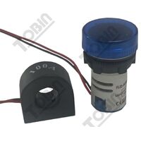 Ammeter - Voltmeter 22mm | 0-100A Current Range | 50-500VAC Voltage Range | Blue Display | by Tobin